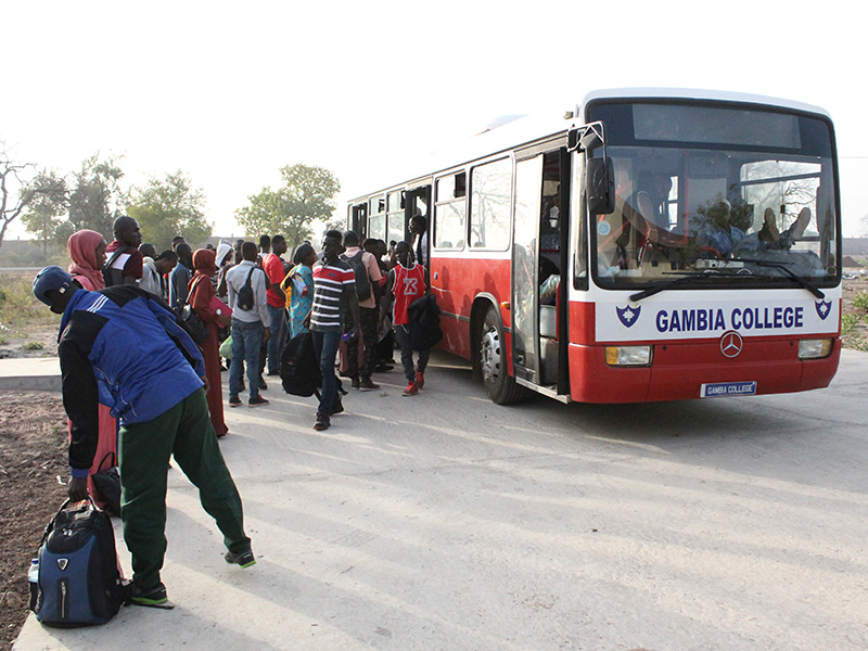 Arrival of students on campus